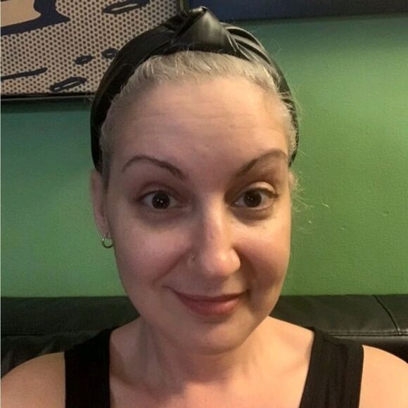 💖 2/$30 Womens Boho black top knot faux leather wide thick minimalist headband - Picture 13 of 14